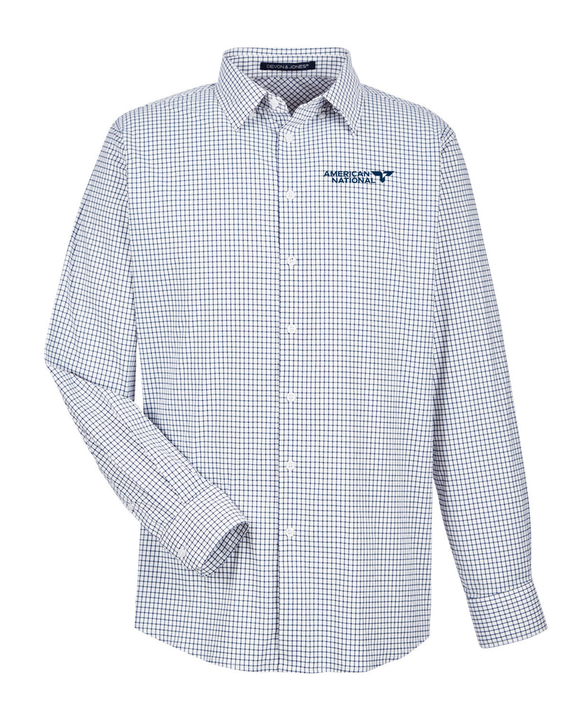 Devon & Jones CrownLux Performance™ Men's Micro Windowpane Shirt - DG540